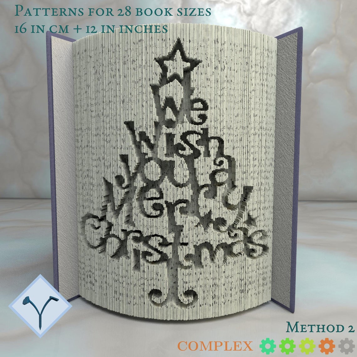 Christmas Tree Book Folding Pattern Instruction DIY Folded Etsy