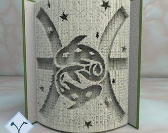 Zodiac Symbol - Pisces: DIY Cut & Fold Art, Book Folding Pattern and Instructions (PDF)