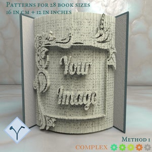 Custom pattern from image or text : cut & fold or only cut books. Customized Book Folding Templates and Instructions image 4