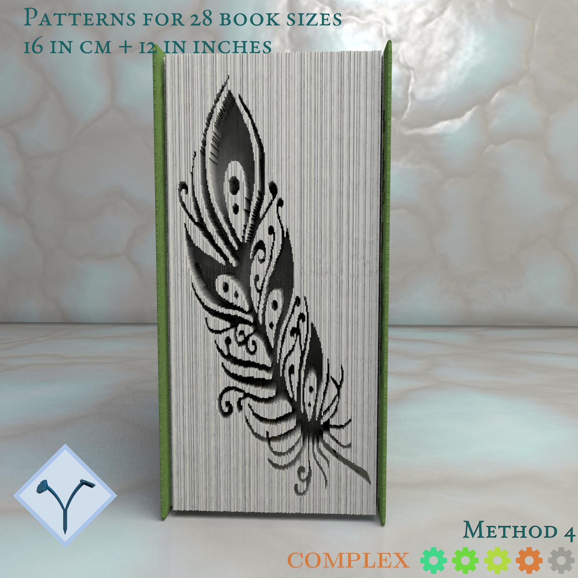 Feather: DIY Cut & Fold Art, Book Folding Pattern and Instructions (PDF ...