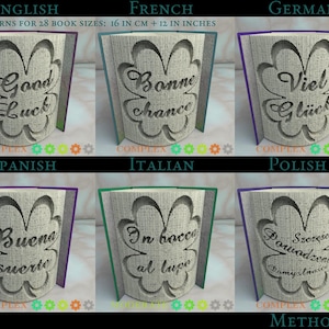 Good Luck Clover: Book Folding Pattern, Instruction DIY folded book art, cut and fold books & only cut + free patterns + free texture