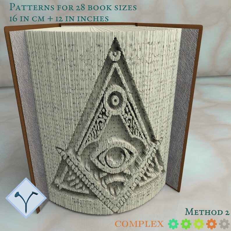 Freemasonry Eye: Book Folding Pattern, Instruction DIY folded book art, cut and fold books & only cut free patterns free texture 画像 1