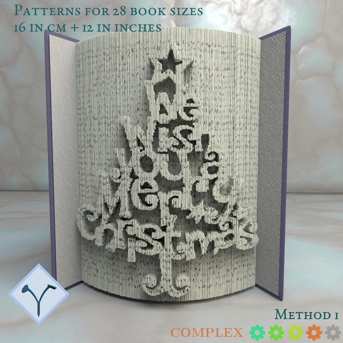 Christmas Tree Book Folding Pattern Instruction DIY Folded Etsy