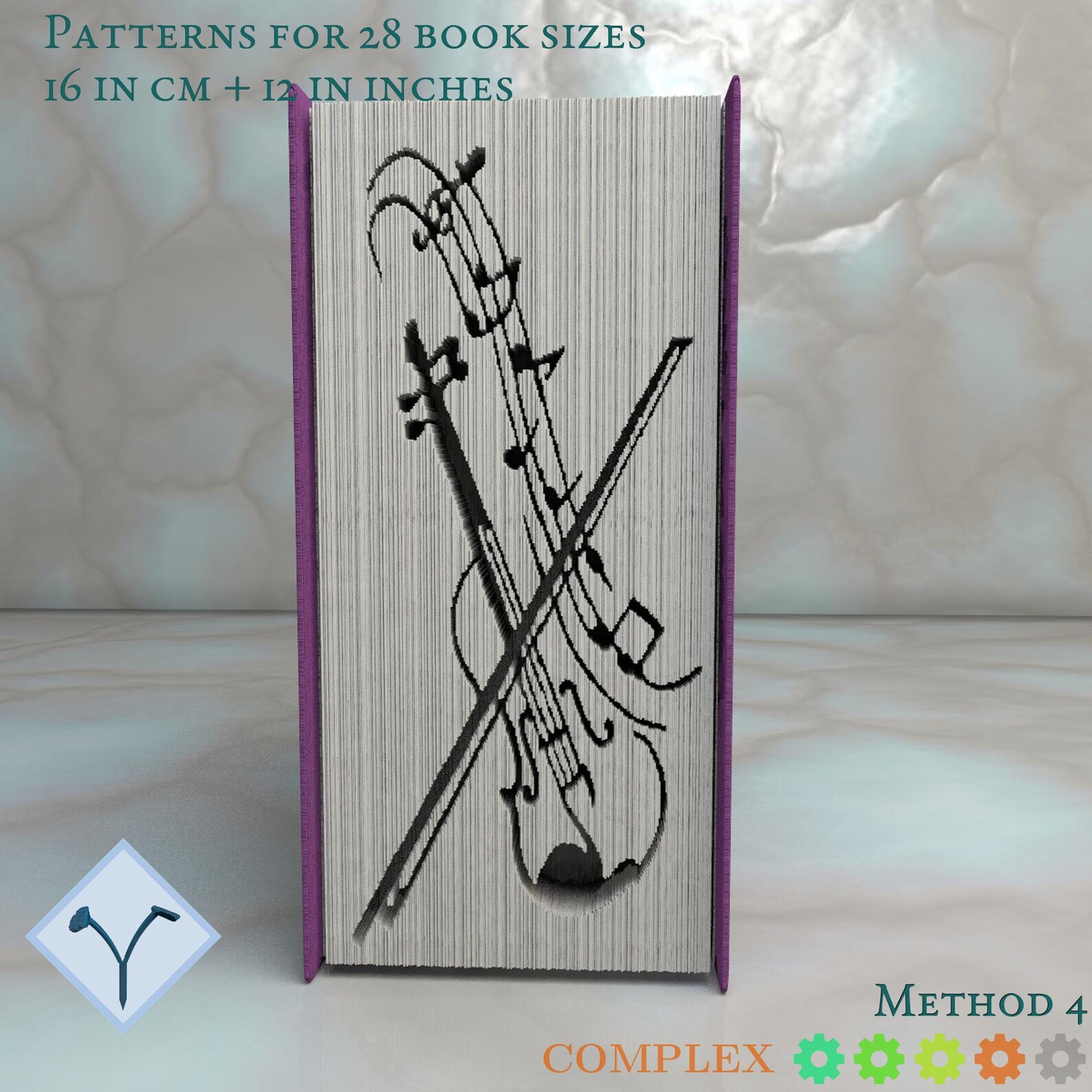 Violin Music Notes Book Folding Pattern Instruction DIY Etsy
