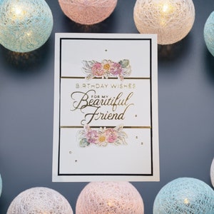 Cartões de aniversário de amizade, cartões de feliz aniversário feitos à mão, cartões feitos à mão, cartões de desejos de aniversário, cartões frustrados, cartões de aniversário com fita Washi