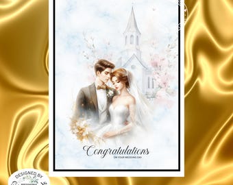 Handmade Wedding Card: Bride & Groom, Elegant Keepsake
