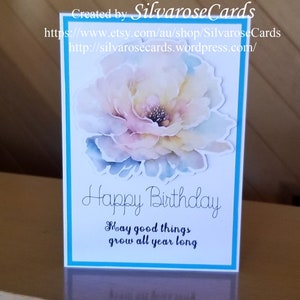 Cartões de feliz aniversário feitos à mão, cartões feitos à mão, cartões de aniversário, cartões florais recortados, cartões da natureza, flor de magnólia, cartões florais impressos