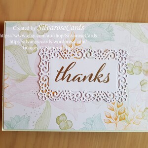 Grazie Timeless Tulips Stampin' Up timbrato a mano, biglietto in rilievo dorato