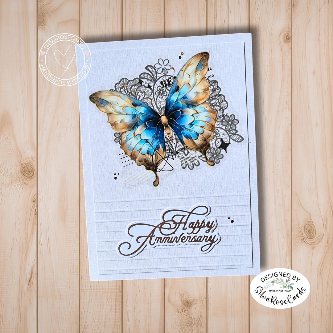 Happy Anniversary Handmade Butterfly Card| Silver Wedding Card - Etsy