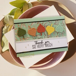 Thank you handmade card, Custom blank Card,  3D die cut leaves handmade card, autumn handmade card, leaves handmade card, stampin up cards