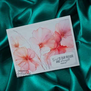 Versículo da Bíblia Religioso inspirador simpatia colorido floral inspirado em tinta de álcool impressão brilhante feita à mão qualidade A2 300 gsm base de cartão branco