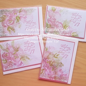 Cartões de amor feitos à mão, vários conjuntos de cartões feitos à mão, cartões de amor e alegria, Stampin Up, linda amizade, cartões de amor e alegria carimbados à mão