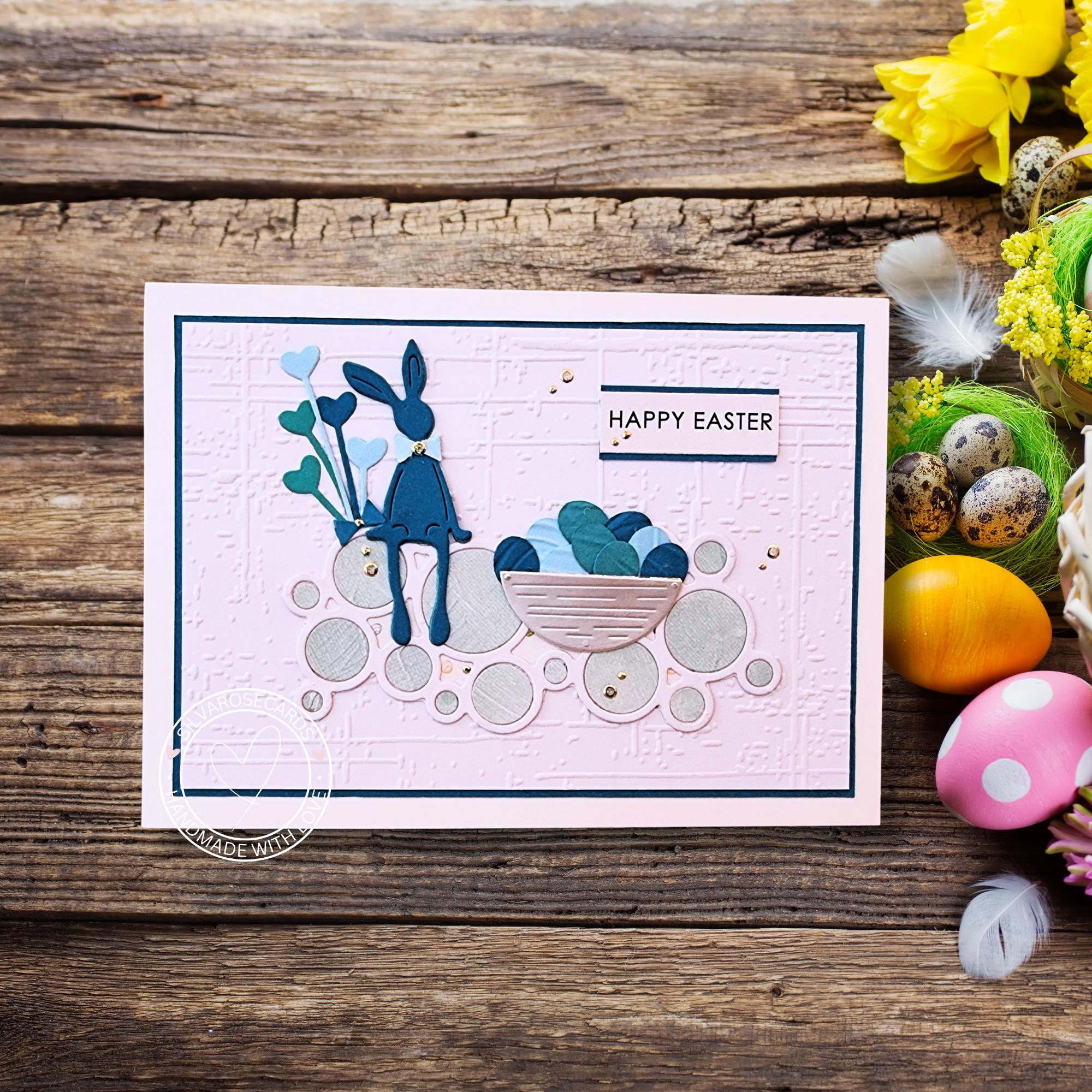 Personalised Happy Easter Greetings Handmade Card - Bunny Rabbit on ...