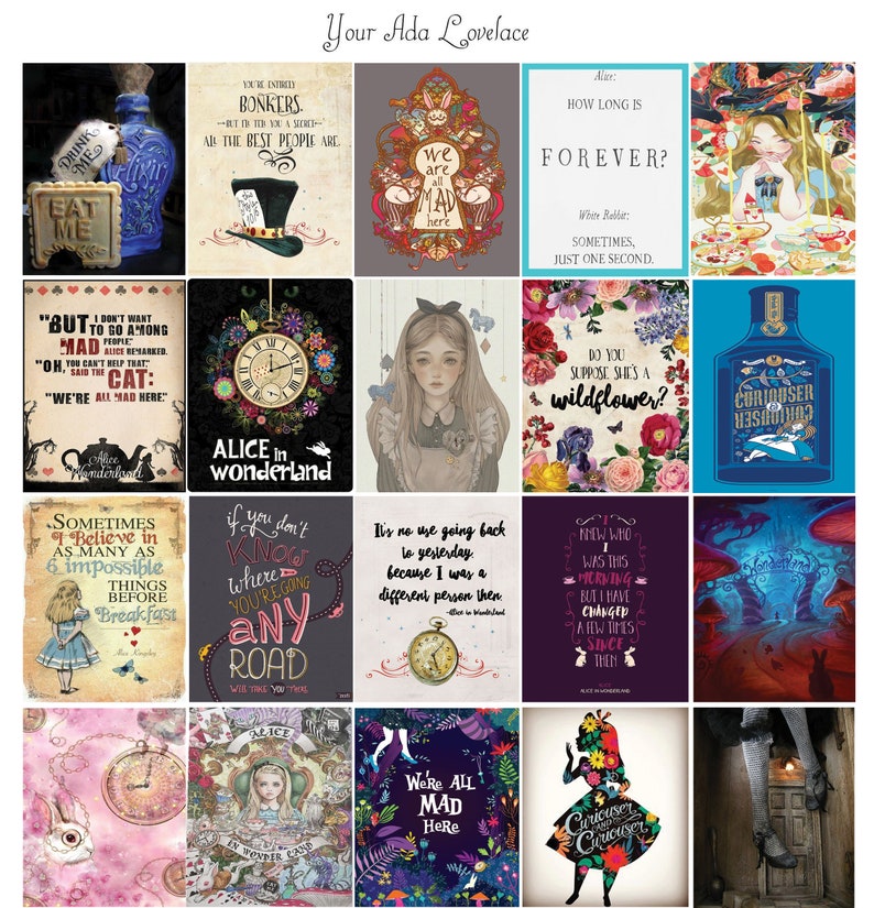 Alice In Wonderland Quotes Sticker Set Inspired by Erin Etsy