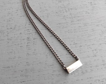 Collier délicat oxydé, véritable argent 925, collier moderne, collier à maillons de chaîne, ,, cadeau de fête des mères