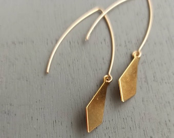 Boucles d'oreilles Gold Dangle Drop, Bijoux Boho, Boucles d'oreilles minimalistes, Boucles d'oreilles Arc, Boucles d'oreilles Open Hoop, ,, Cadeau de fête des mères