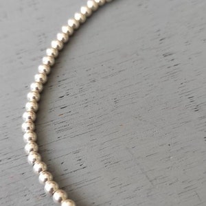 Silver beaded anklet, agate stone bracelet, silver leg bracelet ,, Mothers day gift image 5