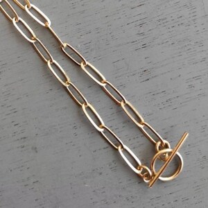 T bar necklace, clip chain necklace, Toggle Necklace, gold T. bar necklace, Mothers day gift