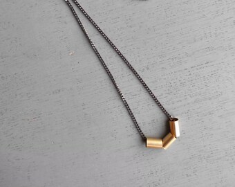 Collier délicat argent oxydé et goldfill collier moderne, collier à maillons de chaîne, ,, cadeau de fête des mères