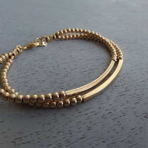 Goldfill beaded bracelate, goldfill modern bracelet ,, Mothers day gift image 5