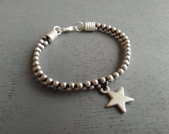 Silver star charm bracelet, wedding charm bracelet, wedding  bracelet ,  gift, Mothers day gift