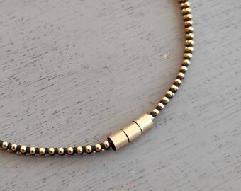 Collier noir et or, gros collier, cadeau fête des mères