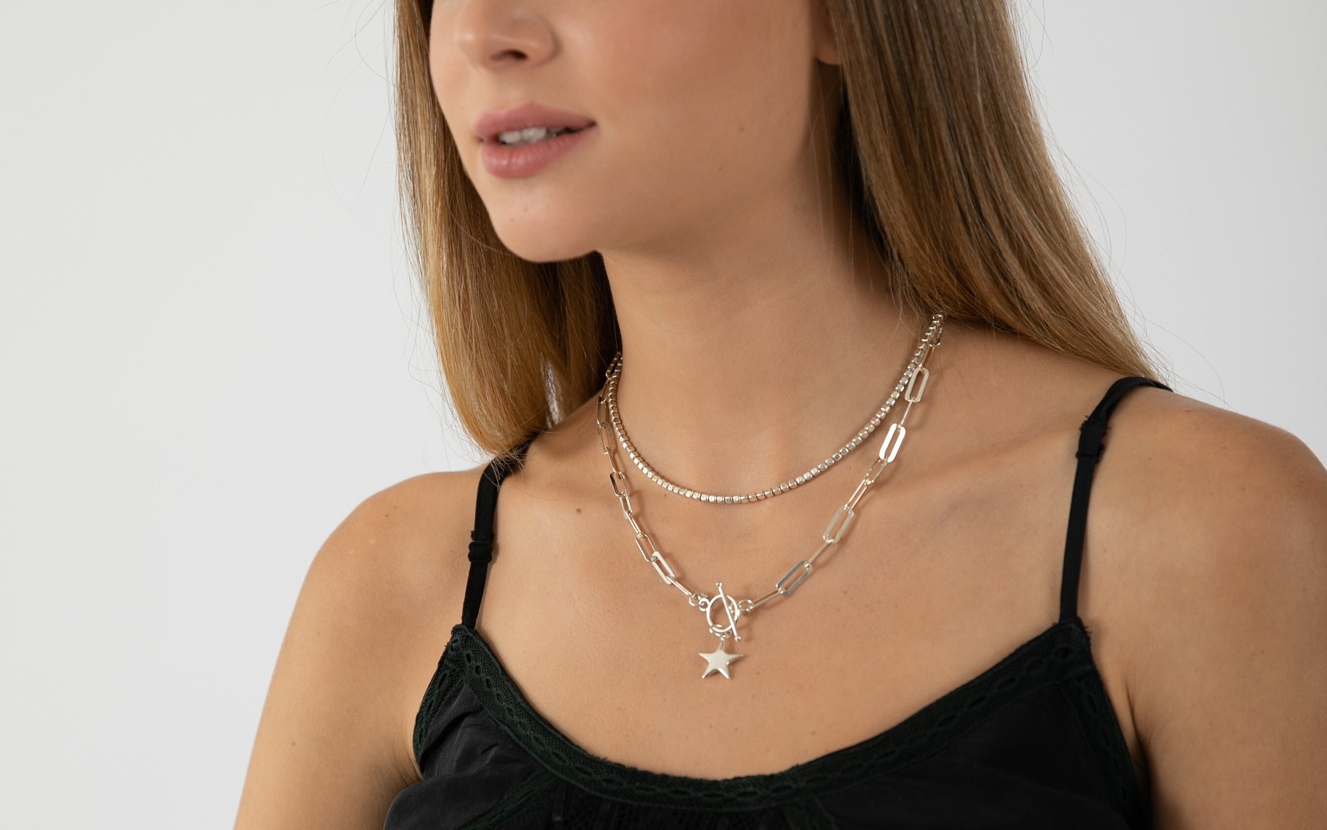 Silver Toggle Necklace, Minimalist Necklace, T-bar Necklace