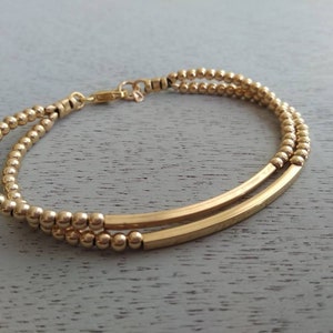 Goldfill beaded bracelate, goldfill modern bracelet ,, Mothers day gift image 4