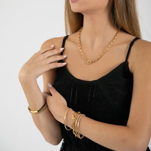 Goldfill beaded bracelate, goldfill modern bracelet ,, Mothers day gift image 3