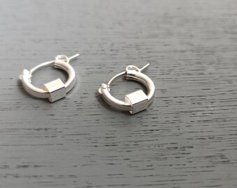 Boucles d'oreilles créoles en argent Dainty minimalistes, petits cerceaux tziganes, cadeau de fête des mères