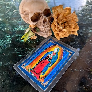 Santa Muerte Gebetskarte Unsere Liebe Frau vom Heiligen Tod Pagan Originalgemälde Altar Verehrung Reise Brieftasche Segen Karte der Santissima
