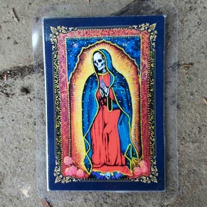 Santa Muerte Gebetskarte Unsere Liebe Frau vom Heiligen Tod Pagan Originalgemälde Altar Verehrung Reise Brieftasche Segen Karte der Santissima