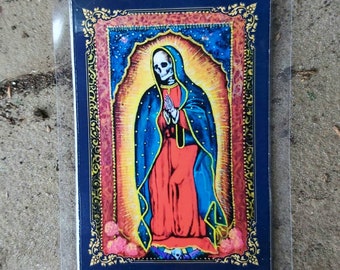 Santa Muerte Gebetskarte Unserer Lieben Frau vom Heiligen Tod Pagan Originalgemälde Altarverehrung Reisebrieftasche Segenskarte der Santissima