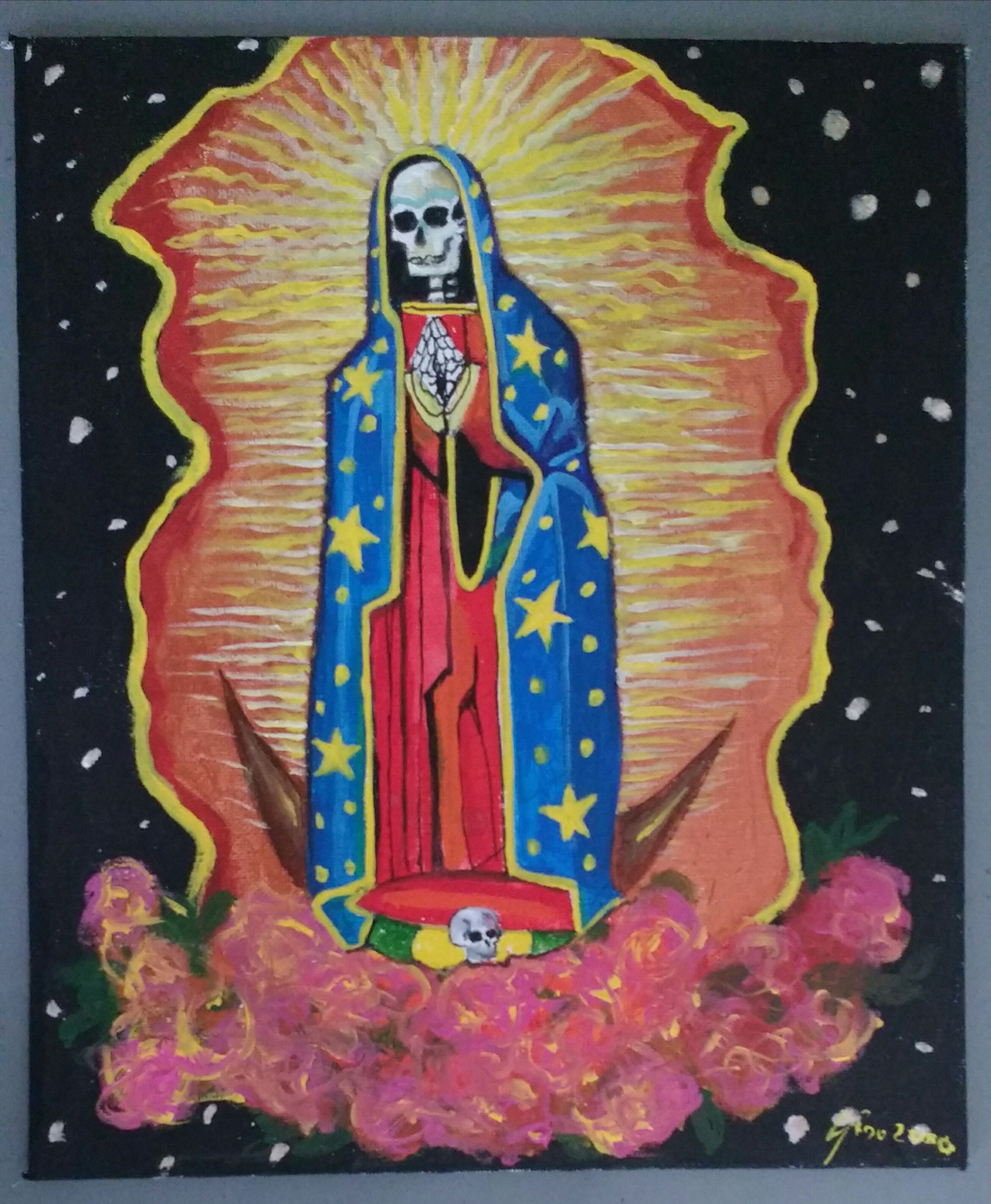 Canvas Print Santa Muerte Painting, Santa Muerte Art, Santisima