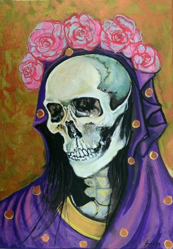 Lago taupo Creo que Persuasión La Santa Muerte Original Firmado Pintura Día de muertos Arte - Etsy España