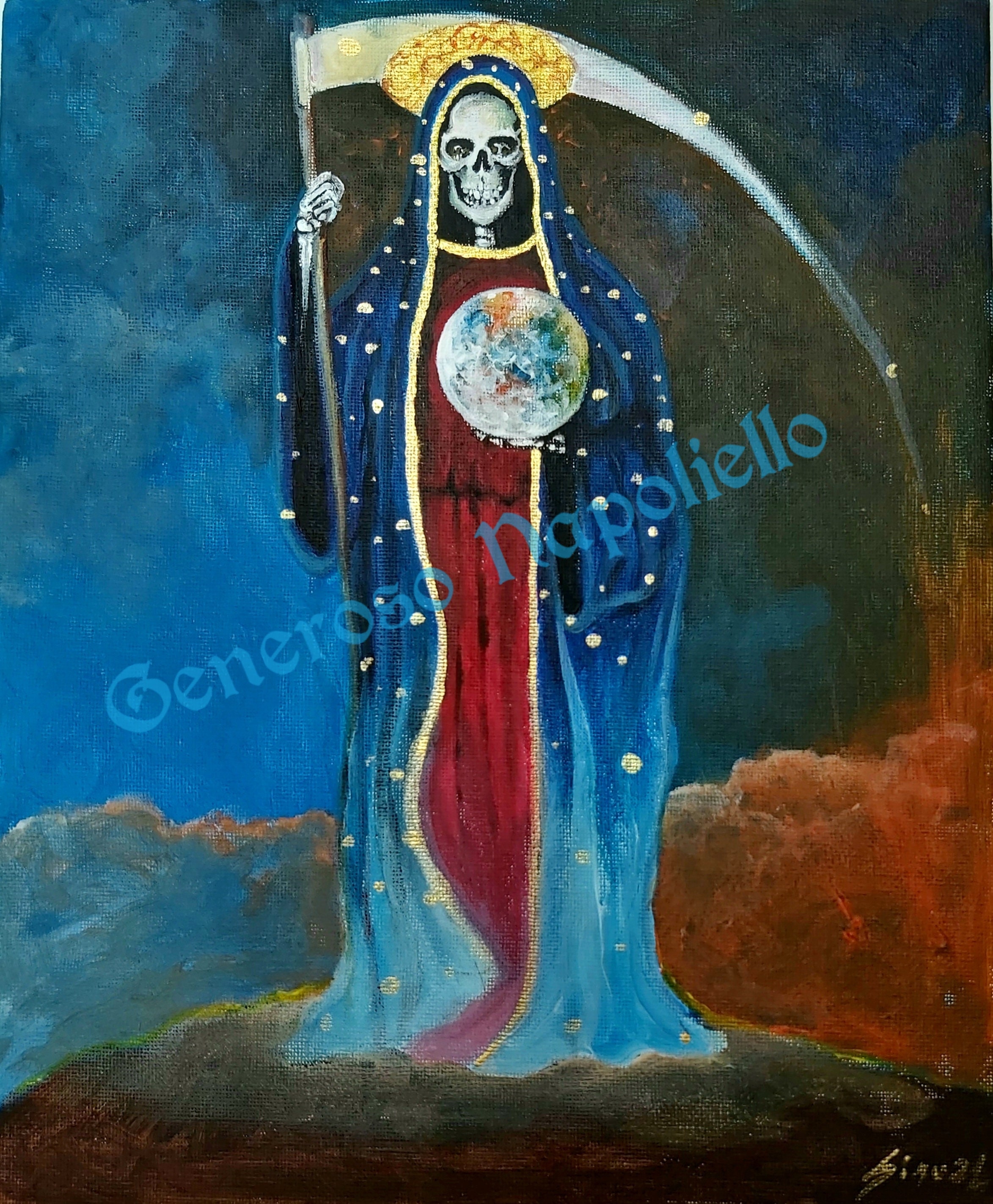 Canvas Print - Santa Muerte Painting, Santa Muerte Art, Santisima ...