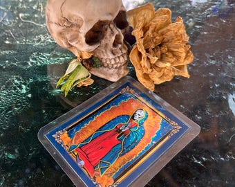 Santa Muerte Prayer Card Our Lady of Holy Death Pagan Original Painting Altar  Veneration Travel Wallet Blessing Card of the Santissima Amen