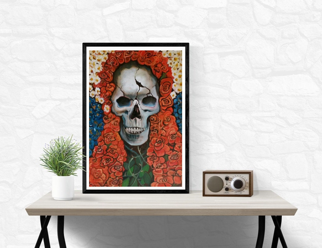 Print of Santa Muerte Flowers Limited Edition PRINT of - Etsy