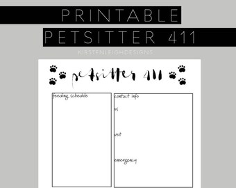 pet sitter planner etsy