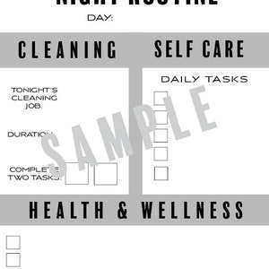 Morning and Night Productivity Routine Printable Bundle, PDF Routine Worksheet, Morning Routine Printable, Night Routine Printable, Health image 4