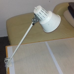 Lâmpada de mesa de médico antigo, lâmpada de consultório médico, lâmpada telescópica médica