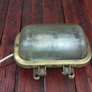 Lampe bateau vintage en laiton, applique murale industrielle