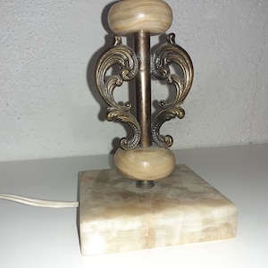 Lampada da tavolo in onice, lampada Regency, lampada da comodino in onice, stile Art Déco