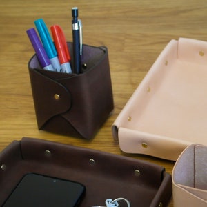 Leather Pen Cup \ Pencil Holder