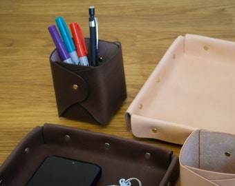 Leather Pen Cup \ Pencil Holder