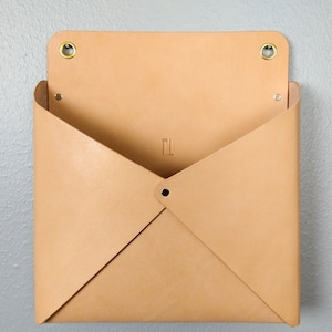Large Leather Wall Pocket Mail Caddy image 8