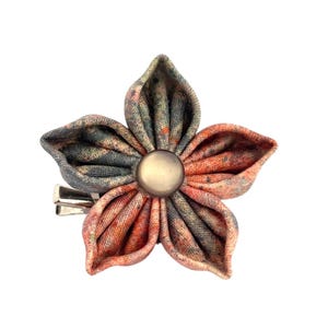 Fabric Flower Brooch Pin or Hair Clip for Ladies / Gift for Her / One of a Kind Mother's Day Gift
