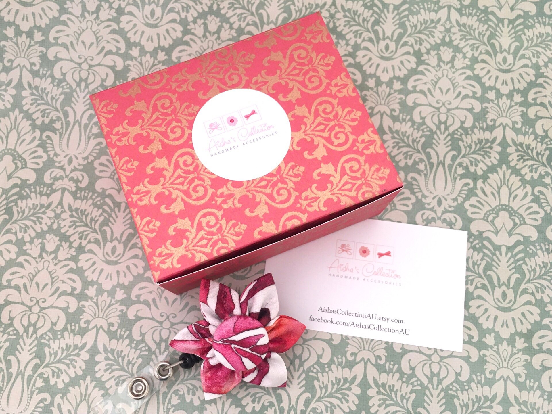 Blue Flower Badge Holder Funky Retractable Badge Reel Etsy UK