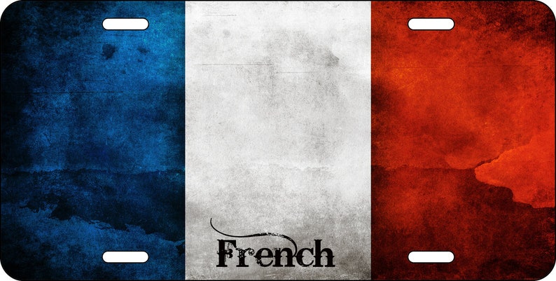 Vanity License Plate French License plate Custom License Plate Monogrammed Car Tag French flag Custom Car Tag Personalized souvenir plate