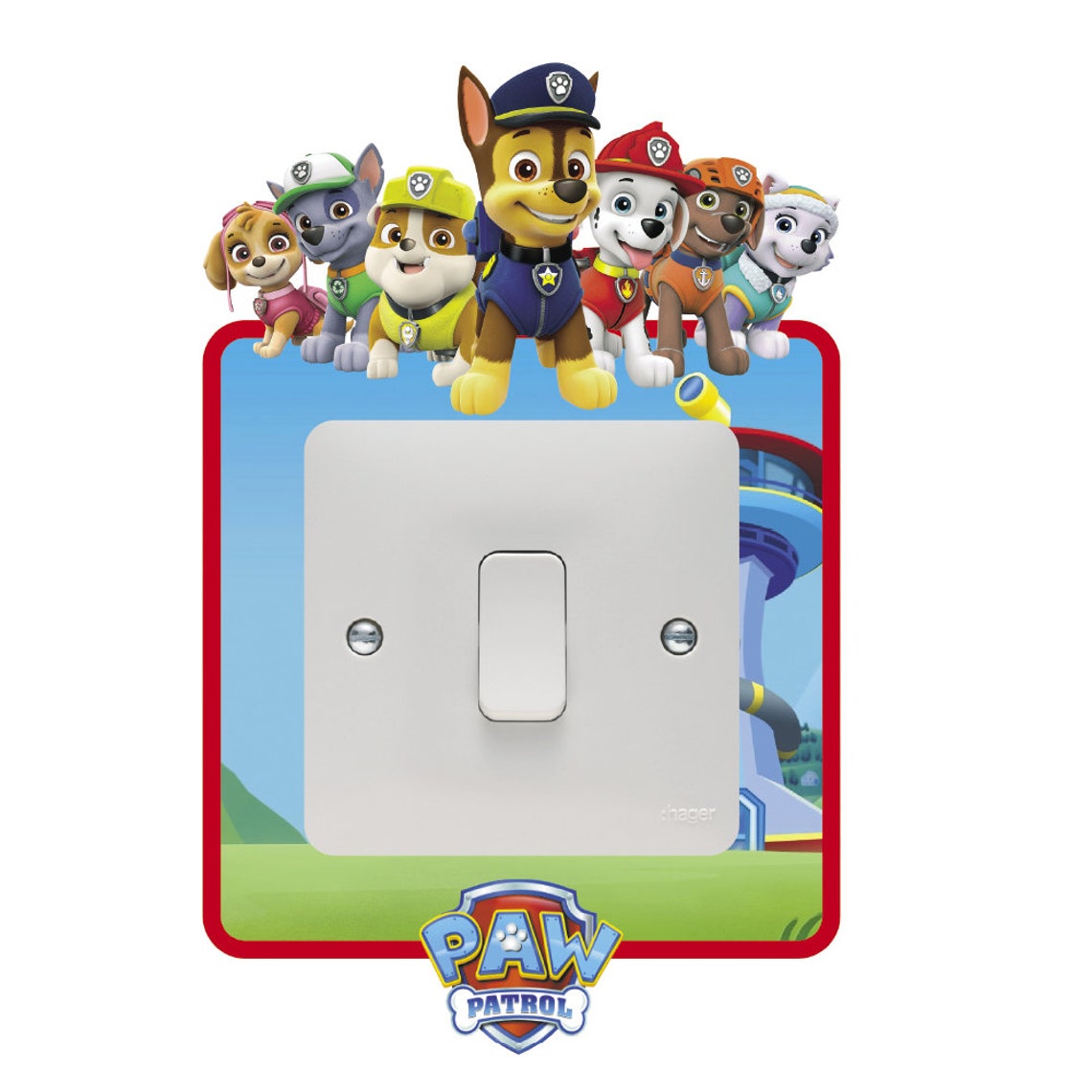 Paw Patrol light switch surround sticker decal kids boys girls Etsy